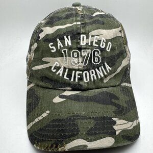 San Diego California Snapback Hat Camo One Size Adjustable Red 1966